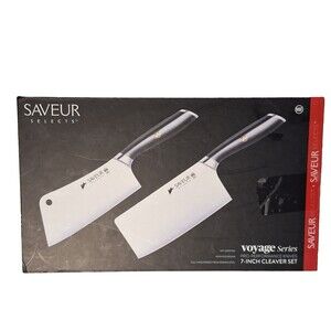 Saveur Selects- German Steel Forged 2-Piece Cleaver Set- Voyage Series
